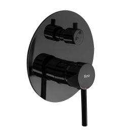 Rea Lungo zestaw prysznicowy podtynkowy z deszczownicą czarny metaliczny REA-P4420