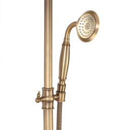 Rea Bergamo zestaw prysznicowy ścienny z deszczownicą brąz antyczny REA-P5002