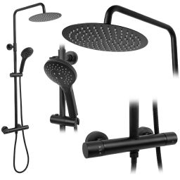 Rea Vincent zestaw prysznicowy ścienny termostatyczny czarny REA-P6600