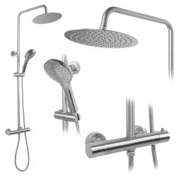 Rea Vincent zestaw prysznicowy ścienny termostatyczny nikiel szczotkowany REA-P6603