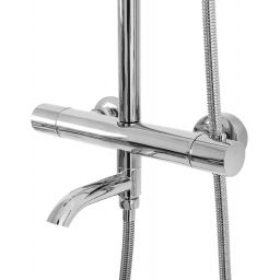 Rea Lungo zestaw wannowo-prysznicowy ścienny termostatyczny z deszczownicą chrom REA-P6607