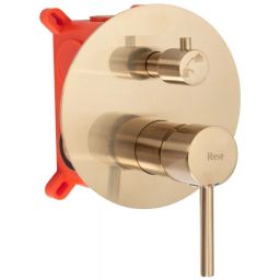 Rea Lungo zestaw wannowo-prysznicowy podtynkowy złoty szczotkowany REA-P6609