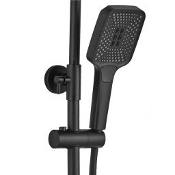 Rea Helix zestaw prysznicowy ścienny z deszczownicą i słuchawką typu bidetta czarny REA-P6618