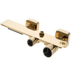 Rea Helix zestaw prysznicowy ścienny z deszczownicą i słuchawką typu bidetta złoty REA-P6619