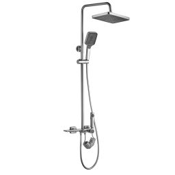 Rea Helix zestaw prysznicowy ścienny z deszczownicą i słuchawką typu bidetta nikiel szczotkowany REA-P6622