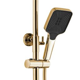Rea Rob zestaw prysznicowy ścienny termostatyczny z deszczownicą złoty REA-P6625