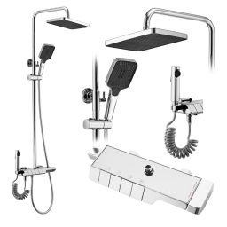 Rea Rob zestaw prysznicowy ścienny z deszczownicą chrom REA-P6626