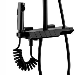 Rea Rob zestaw prysznicowy ścienny termostatyczny z deszczownicą czarny REA-P6627