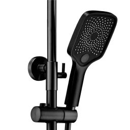 Rea Rob zestaw prysznicowy ścienny termostatyczny z deszczownicą czarny REA-P6627