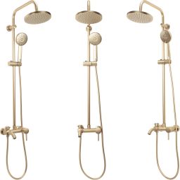 Rea Luis zestaw wannowo-prysznicowy ścienny złoty szczotkowany REA-P7051