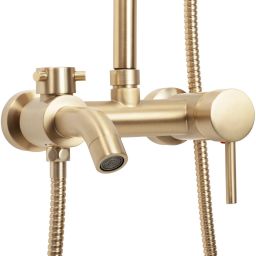 Rea Luis zestaw wannowo-prysznicowy ścienny złoty szczotkowany REA-P7051