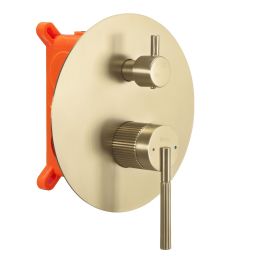 Rea Argon zestaw łazienkowy podtynkowy z deszczownicą złoty szczotkowany REA-P7810