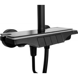 Rea Savio zestaw prysznicowy ścienny z deszczownicą czarny REA-P8410