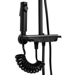 Rea Savio zestaw prysznicowy ścienny z deszczownicą czarny REA-P8410