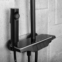 Rea Savio zestaw prysznicowy ścienny z deszczownicą czarny REA-P8410