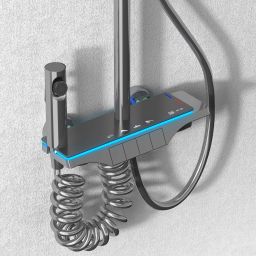 Rea Savio zestaw prysznicowy ścienny z deszczownicą grafitowy REA-P8412