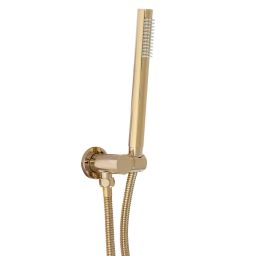 Rea Lungo zestaw prysznicowy podtynkowy termostatyczny z deszczownicą złoty REA-P8550