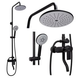 Rea Verso zestaw prysznicowy ścienny z deszczownicą czarny mat REA-P9145