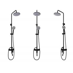 Rea Verso zestaw prysznicowy ścienny z deszczownicą czarny mat REA-P9145