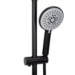 Rea Verso zestaw prysznicowy ścienny z deszczownicą czarny mat REA-P9145