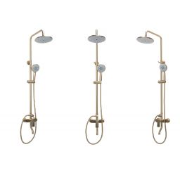 Rea Verso zestaw prysznicowy ścienny z deszczownicą złoty szczotkowany REA-P9146