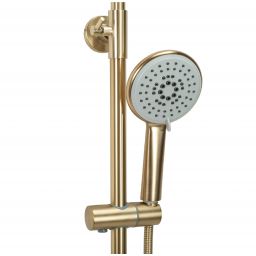 Rea Verso zestaw prysznicowy ścienny z deszczownicą złoty szczotkowany REA-P9146