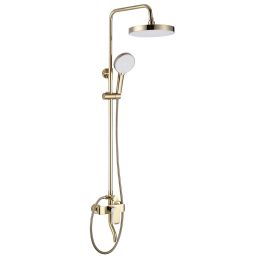 Rea Bloom zestaw prysznicowy ścienny z deszczownicą biały-złoty REA-P9529