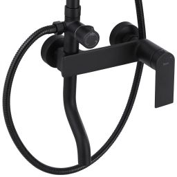 Rea Storm zestaw prysznicowy ścienny z deszczownicą czarny mat REA-P9532