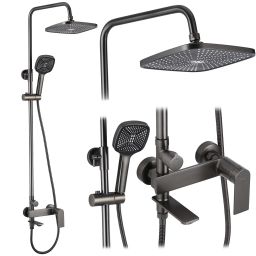 Rea Storm zestaw prysznicowy ścienny z deszczownicą tytan REA-P9534