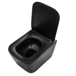 Rea Julio miska WC z deską wolnoopadającą wisząca bez kołnierza czarny REA-C6550
