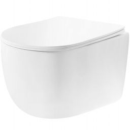 Rea Eddy miska WC z deską wolnoopadającą wisząca bez kołnierza biały połysk REA-C6560