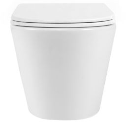 Rea Tito miska WC z deską wolnoopadającą wisząca bez kołnierza ze spłukiwaniem wirowym biały REA-C6800