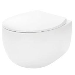 Rea Lars zestaw miska z deską wisząca bez kołnierza biały REA-C9500