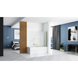 Rea Fabian parawan nawannowy 100 cm 2-częściowy złoty szczotkowany/szkło przezroczyste REA-K6527