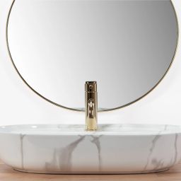 Rea Aura umywalka 60,5x40,5 cm owalna nablatowa szary/kamień REA-U8003