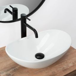 Rea Royal Mini umywalka 48x30,5 cm nablatowa owalna biała REA-U6507