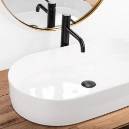 Rea Nadia umywalka 71x38,5 cm owalna nablatowa biała REA-U5801