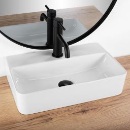 Rea Naomi umywalka 45,5x28,5 cm półokrągła ścienna-nablatowa biała REA-U0630