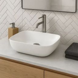 Rea Belinda umywalka 46,5x33 cm prostokątna nablatowa imitacja kamienia REA-U4001