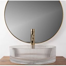 Rea Ingrid umywalka 39,5x39,5 cm okrągła nablatowa transparentna REA-U0278