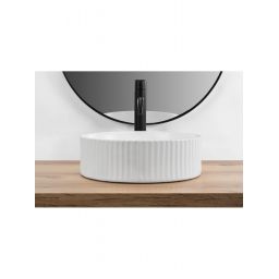 Rea delia umywalka 36x36 cm okrągła nablatowa biała REA-U0601