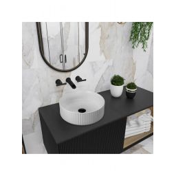 Rea delia umywalka 36x36 cm okrągła nablatowa biała REA-U0601