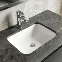 Rea Anabel 46 umywalka 46.5x35.5 cm prostokątna podblatowa biała REAU0624