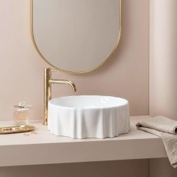 Rea Anastazja umywalka 38.5x38.5 cm okrągła nablatowa biała REAU0639