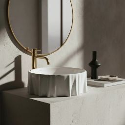 Rea Anastazja umywalka 38.5x38.5 cm okrągła nablatowa biała REAU0639