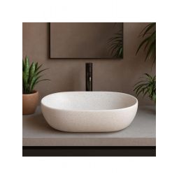 Rea Amelia umywalka 48x34,5 cm prostokątna nablatowa biała/kamień REA-U3001