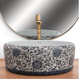 Rea Florisa umywalka 40x40 cm okrągła biała REA-U3308