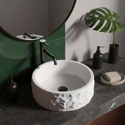 Rea Alice umywalka 38,5x38,5 cm okrągła nablatowa biała REA-U3500