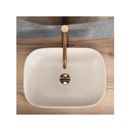 Rea Belinda umywalka 46,5x33 cm prostokątna nablatowa beżowa REA-U4000