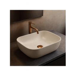 Rea Belinda umywalka 46,5x33 cm prostokątna nablatowa beżowa REA-U4000